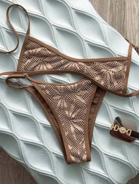 Damen Zweiteiliger Bikini mit elegantem Streifenmuster R&B