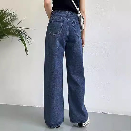 Damen Weit geschnittene high-waist Jeans mit klassischem Look R&B