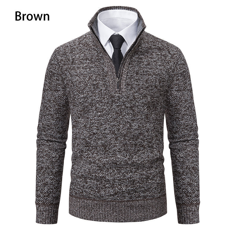 Herren Strickpullover mit modernem Reißverschluss und strukturiertem Design R&B