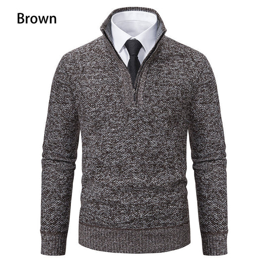 Herren Strickpullover mit modernem Reißverschluss und strukturiertem Design R&B