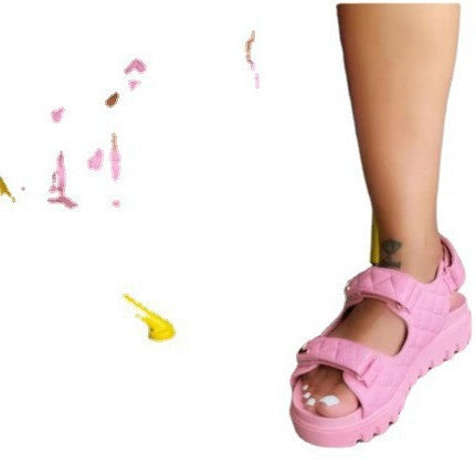 Damen Plateausandalen mit ergonomischem Riemen-Design und rutschfester Sohle R&B