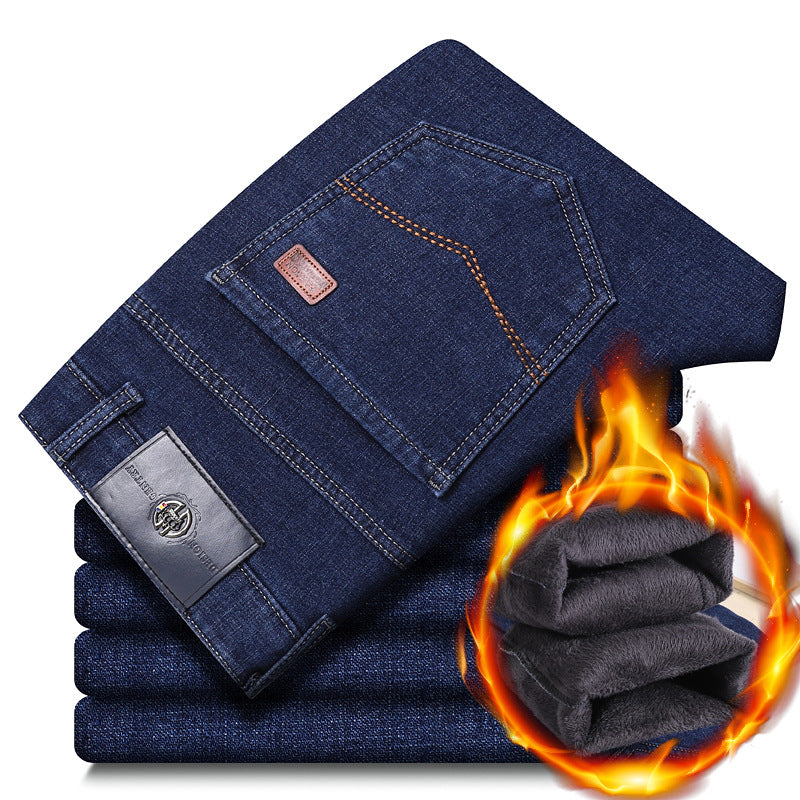 Herren warme gefütterte Jeanshose mit klassischem Schnitt R&B