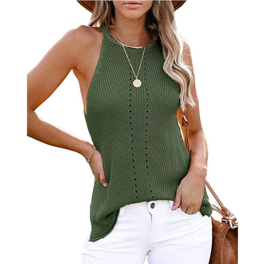 Damen ärmelloses Stricktop mit Struktur R&B