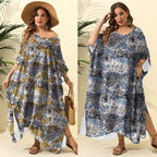 Damen Kaftan mit asymmetrischem Schnitt und tierischem Druck R&B