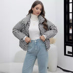 Damen Stilvolle kariert Steppjacke R&B