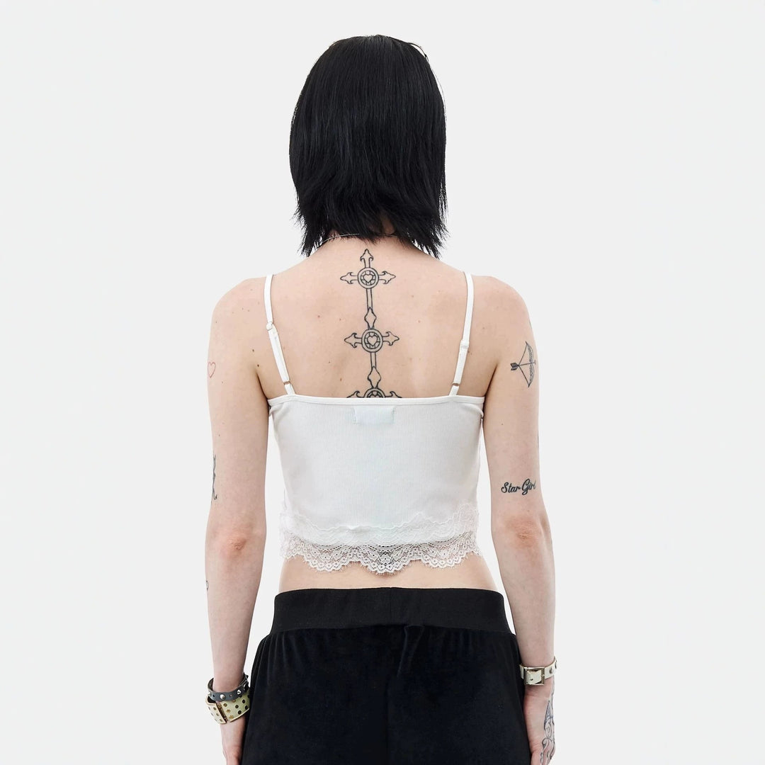 Damen Spitzencamisole mit floralem Druck R&B