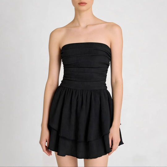 Damen Wickelkleid mit gerafftem Oberteil und fließendem Rock R&B
