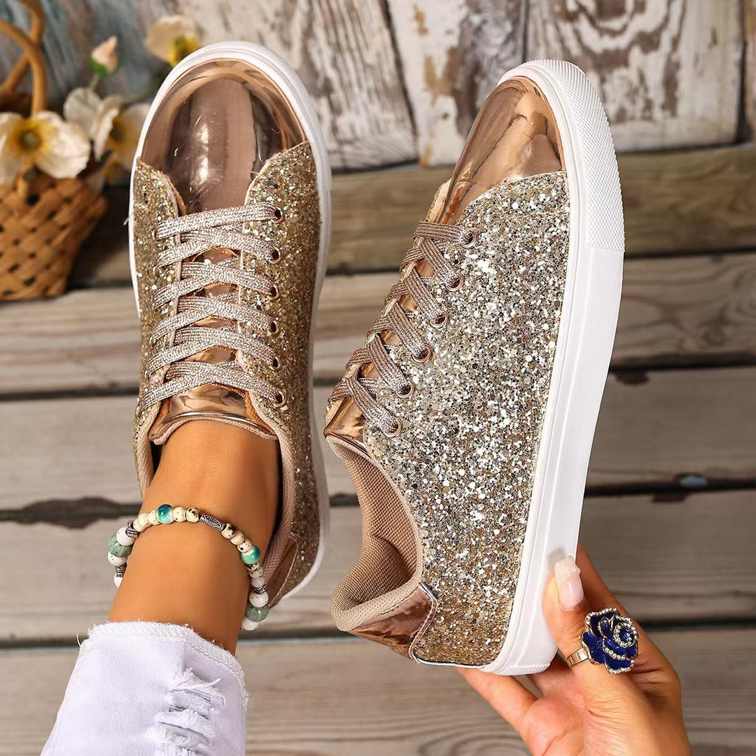 Damen Glitzernde Sneakers mit metallisch schimmerndem Obermaterial R&B