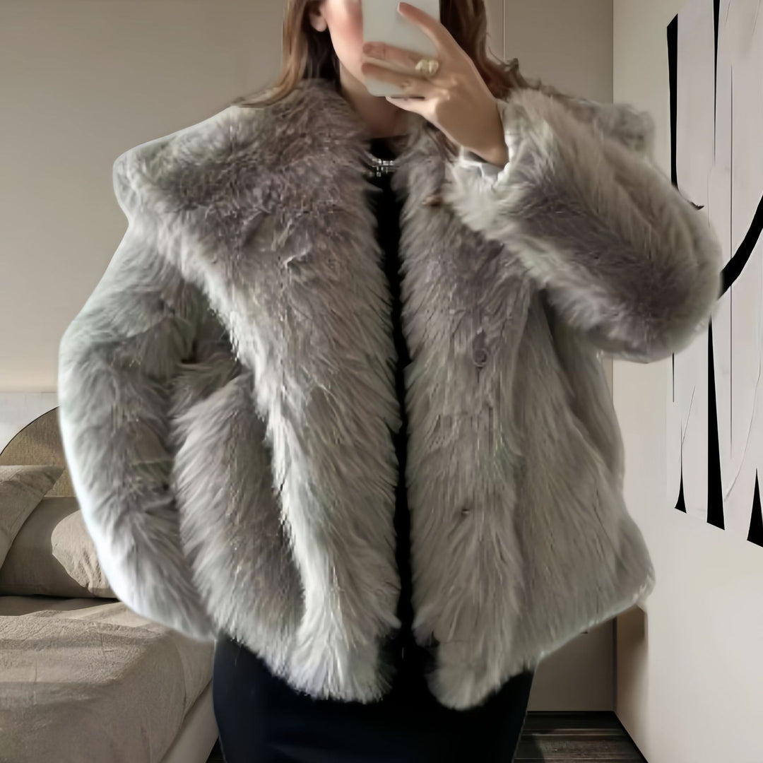 Damen kuschelige Pelzjacke R&B