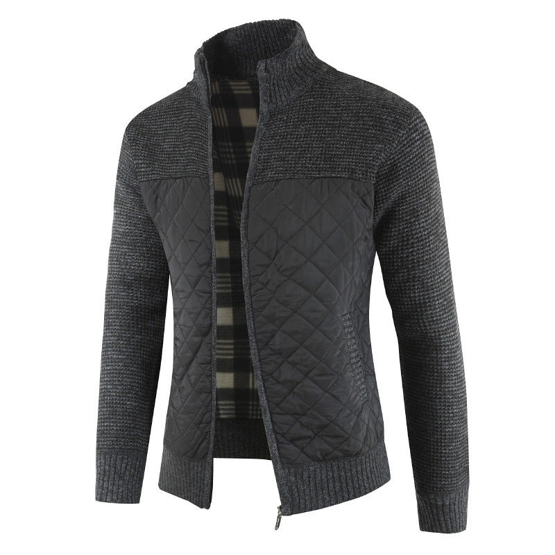 Herren Steppjacke mit Strickdetails R&B
