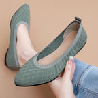 Damen atmungsaktive und elegante Ballerinas mit flexiblem Strickdesign R&B