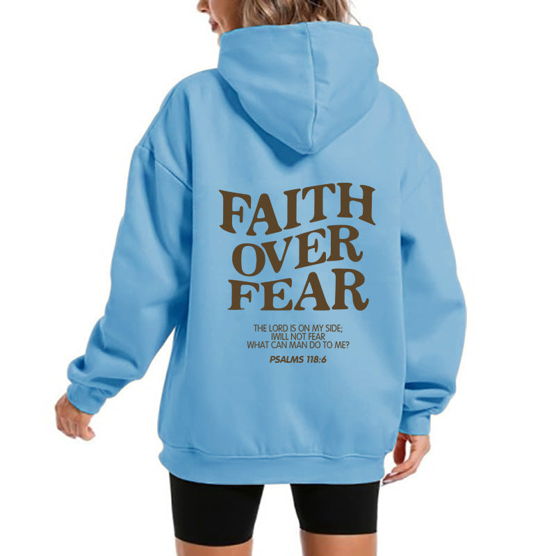 Damen Kapuzensweater mit motivierendem Schriftzug und bequemem Schnitt R&B