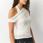 Damen Raffiniertes Wickeloberteil mit asymmetrischem Schnitt R&B