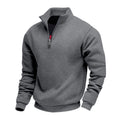 Herren lässiger Stehkragenpullover mit funktionalem Reißverschluss R&B