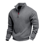 Herren lässiger Stehkragenpullover mit funktionalem Reißverschluss R&B