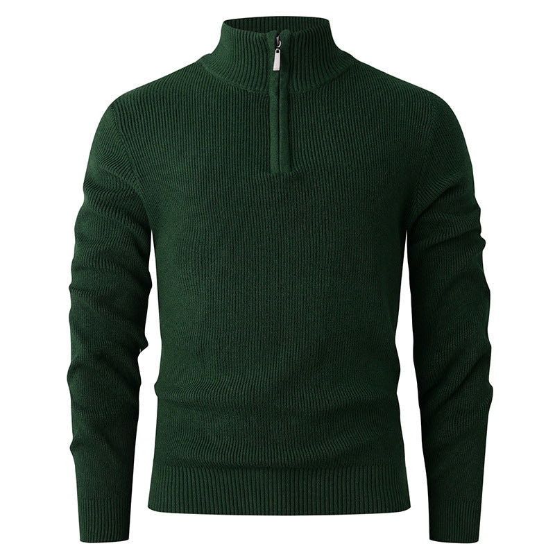 Herren Pullover mit Stehkragen und zusätzlichem Reißverschluss R&B