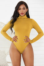 Damen Eleganter Langarmbody mit hohen Kragen R&B