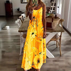 Damen Maxikleid mit floralem Muster und schmalen Trägern R&B