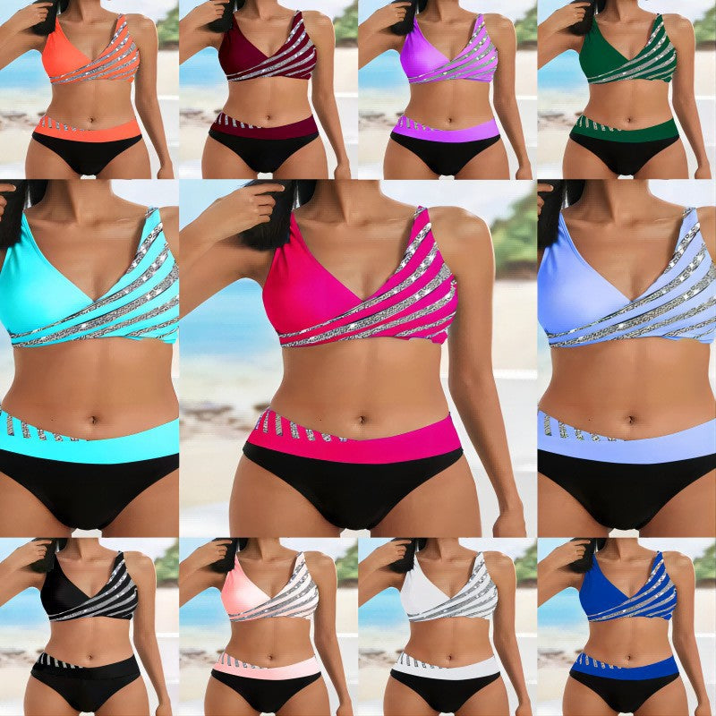 Damen Sportliches Bikini-Set mit trendigem Wickeloberteil R&B