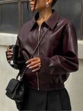 Damen Bikerjacke aus Kunstleder R&B