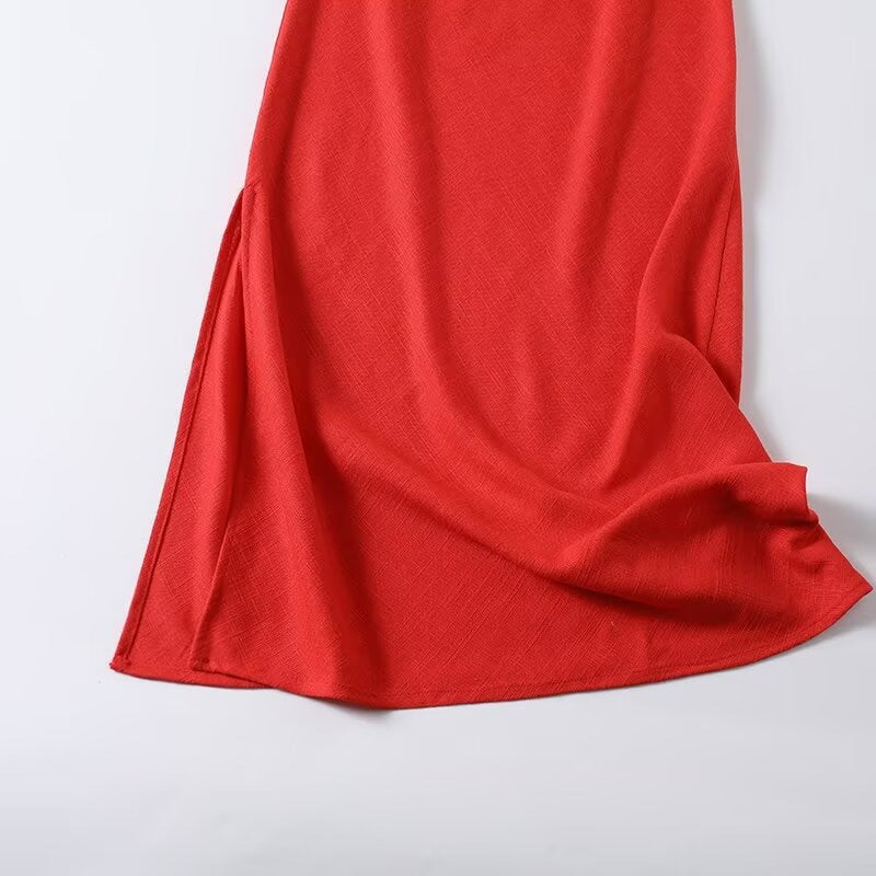 Damen Maxi-Kleid mit verstellbaren Spaghetti-Trägern und schmeichelndem Schnitt R&B