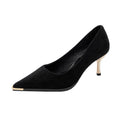 Damen elegante Absatzschuhe mit goldenen Details und spitzem Design R&B