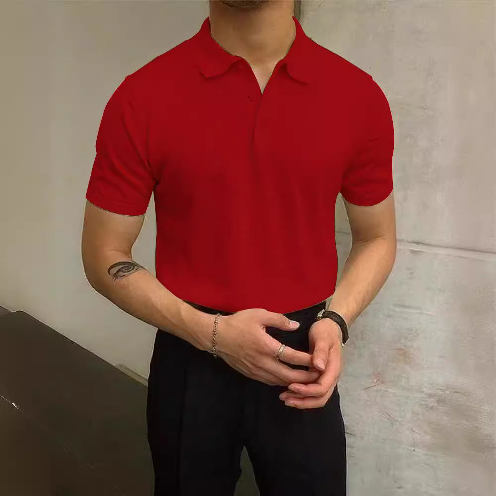 Herren Polo-Shirt aus atmungsaktiver Baumwolle mit elegantem Kragen R&B