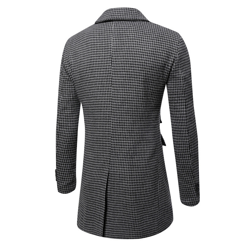 Herren eleganter Karoblazer mit doppelter Knopfleiste und stylischem Innenfutter