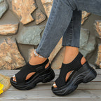 Damen Wellness-Sandalen mit atmungsaktivem Strickoberteil und rutschfester Sohle R&B
