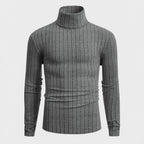 Damen Strickpullover mit hohen Kragen und feiner Rippenstruktur R&B