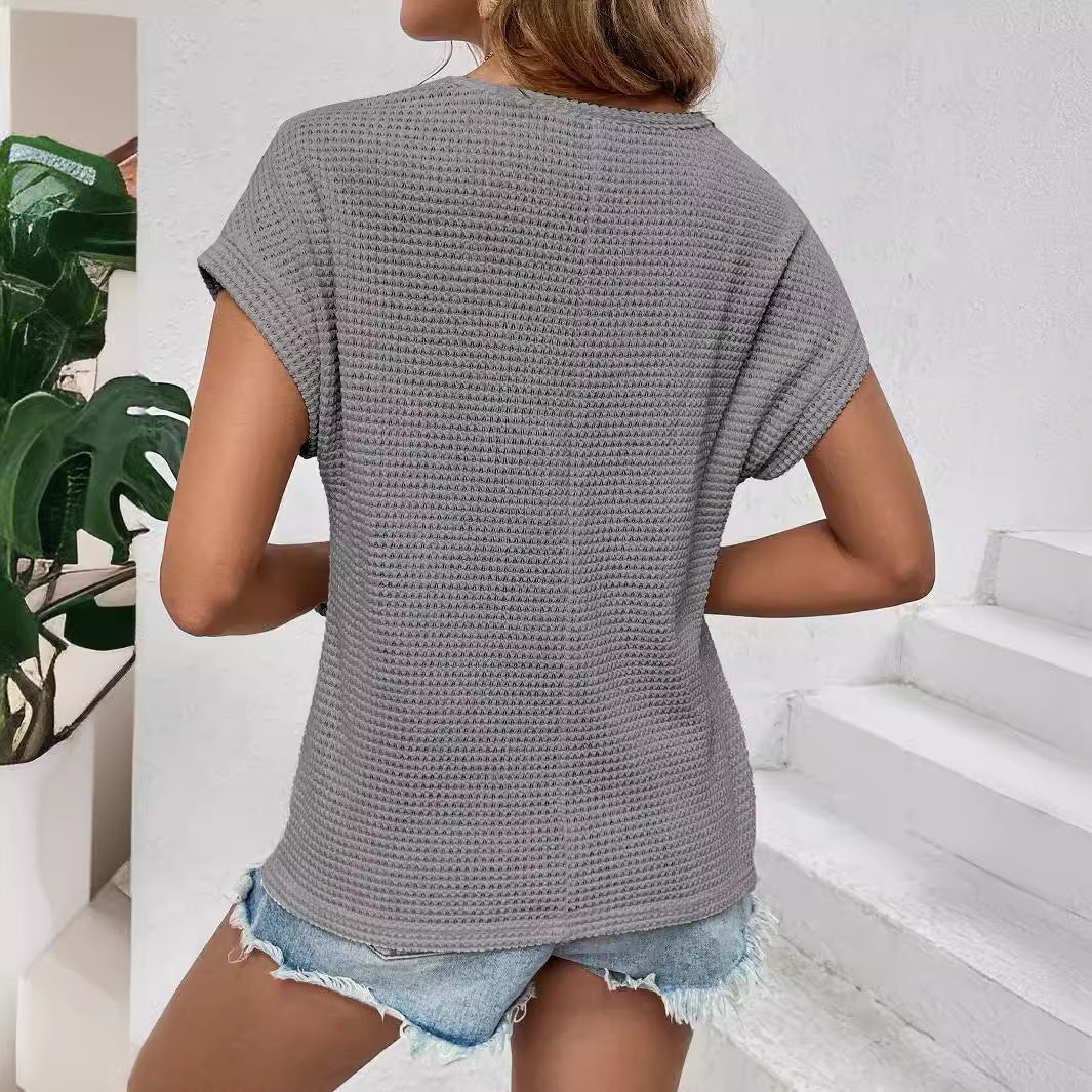Damen luftiges Strickoberteil mit dekorativem Häkelmuster R&B