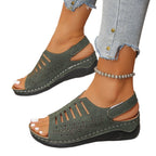 Damen Offene Sandalen mit feiner Durchbruchsstruktur R&B