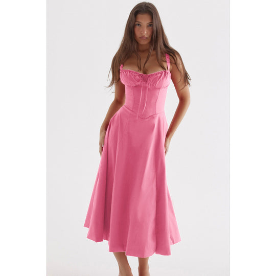 Damen Maxikleid mit floralem Design und elegantem Schlitz R&B
