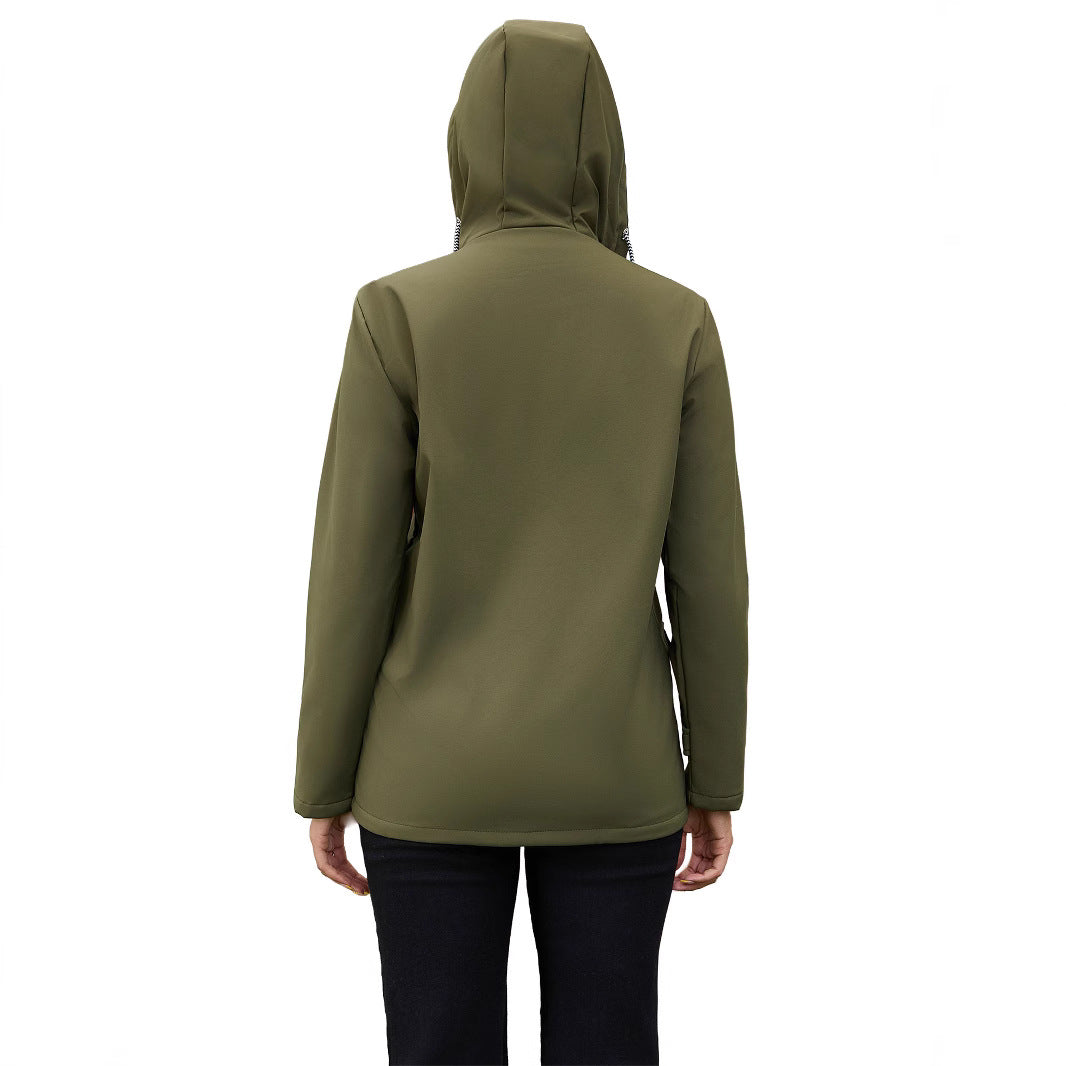 Damen Funktionale Winterjacke mit Fleece-Futter und Kapuze R&B