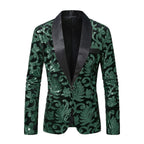 Herren eleganter Pailletten-Blazer im luxuriösen floralem Design R&B