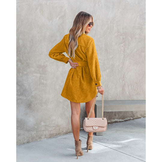 Damen Hemdblusenkleid mit komfortablem Schnitt und praktischen Knöpfen R&B