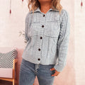 Damen Strickjacke mit strukturiertem Zopfdesign und eleganten Knopfdetails R&B