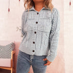 Damen Strickjacke mit strukturiertem Zopfdesign und eleganten Knopfdetails R&B