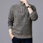 Herren Strickpullover mit modernem Stehkragen und strukturierter Oberfläche R&B