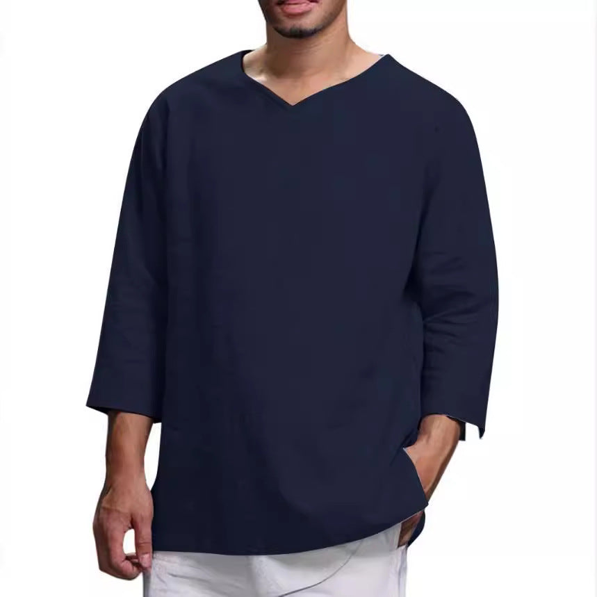 Herren Leichte Leinenbluse R&B