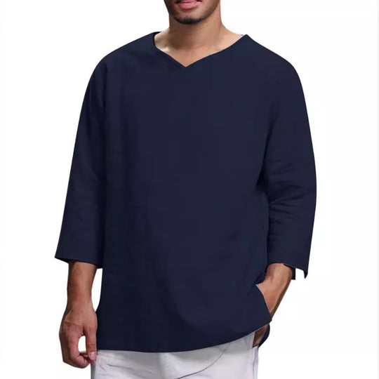 Herren Leichte Leinenbluse R&B
