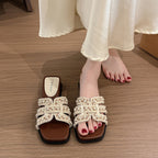 Damen Dekorative Sandalen mit eleganten Perlenapplikationen R&B