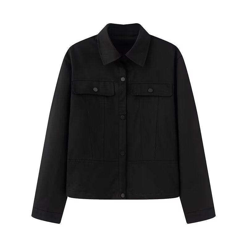 Damen modische Utility-Jacke mit großen Taschen und trendigem Schnitt R&B