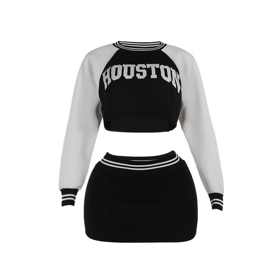 Damen Sportliches Oberteil und Minirock Set R&B