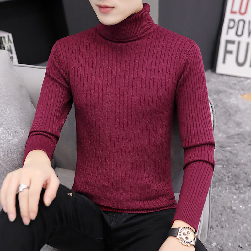 Herren Rollkragenpullover im stilvollen Rippstrickdesign