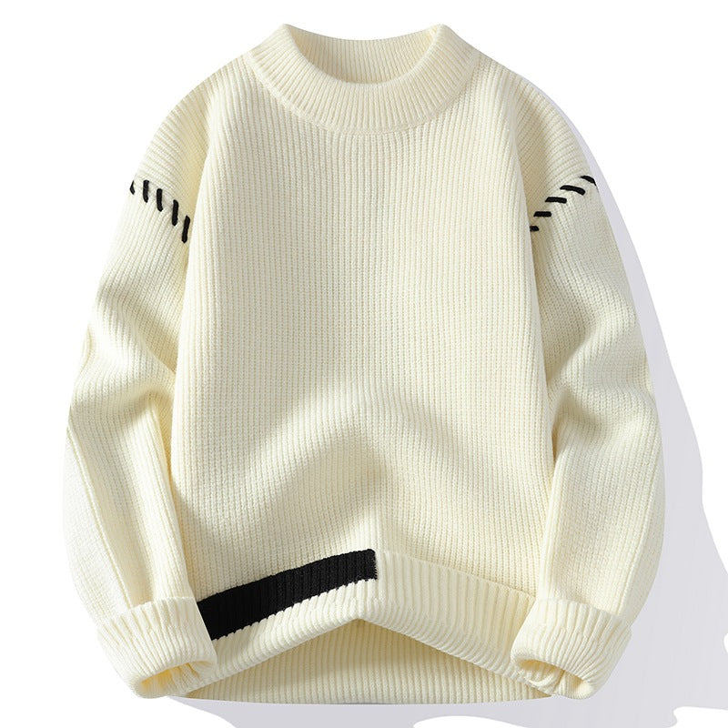 Damen Grober Strickpullover mit innovativem Design und dekorativen Details R&B