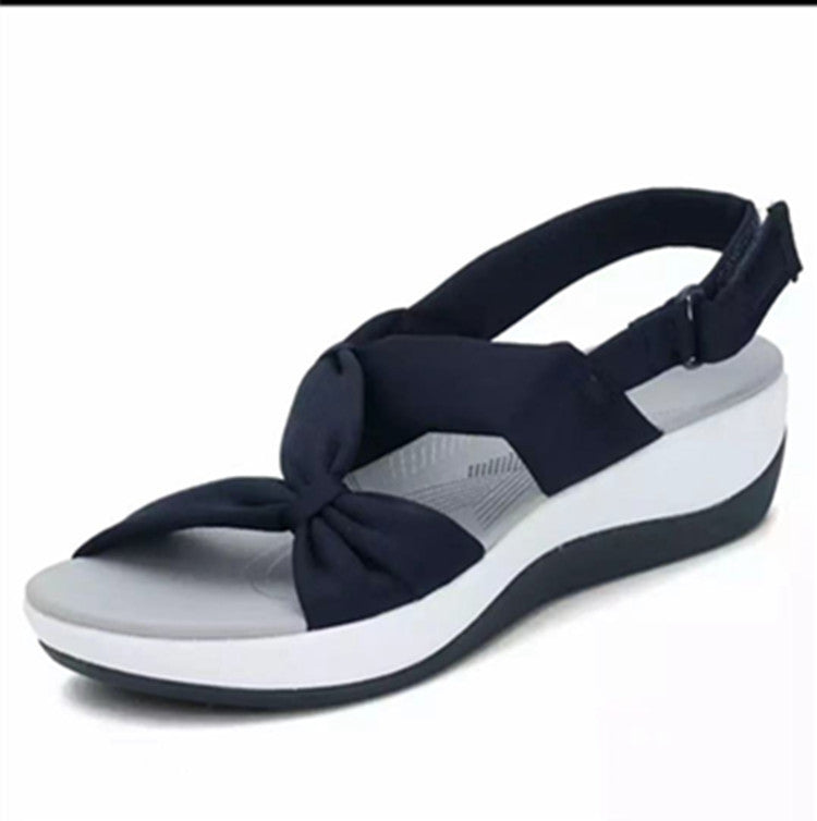 Damen Wedge-Sandalen mit modischem Knoten-Design und ergonomischer Sohle R&B