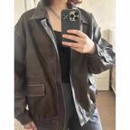 Damen modische oversized jacke mit strukturiertem Design R&B