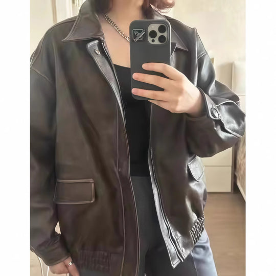 Damen modische oversized jacke mit strukturiertem Design R&B
