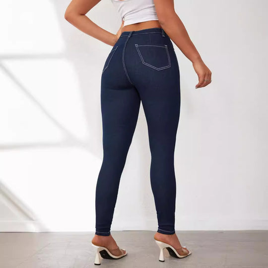 Damen High-Waist Skinny Jeans mit figurbetontem Schnitt R&B
